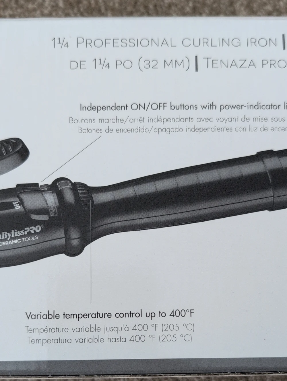 New BaBylissPro Ceramic Curling Iron 1¼
